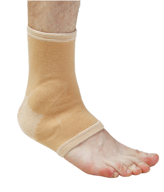 Ankle support with silicone pads