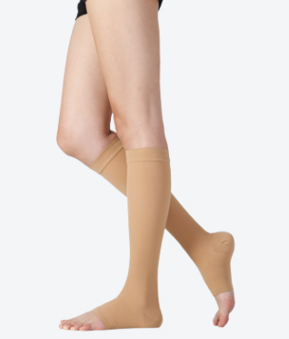 Knee high compression stockings (Open toe)