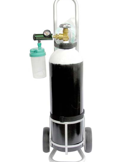 OXYGEN CYLINDER WITH REGULATOR TROLLEY (FULL SET)