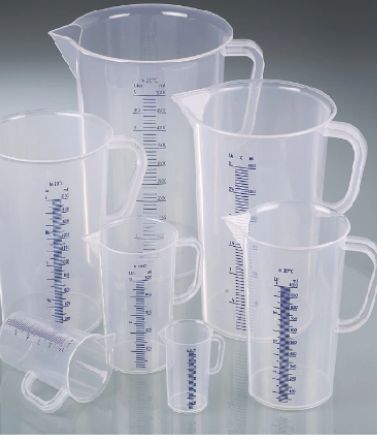 BEAKERS WITH BLUE PRINTED GRADUATIONS, WITH HANDLES,5000ml